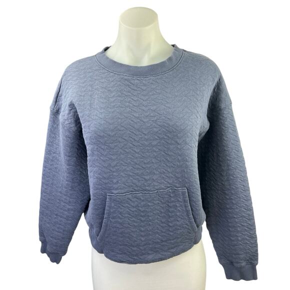 all in motion Tops - All In Motion Blue Crew Neck Quilted Crew Neck Pullover Sweatshirt Top Size S